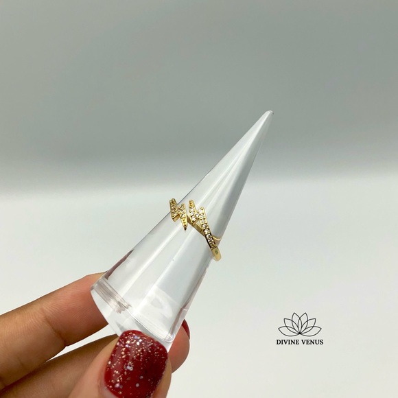 Lightning Bolt Ring ⚡️ 18K Gold Plated Brass ⚡️ - Picture 11 of 14